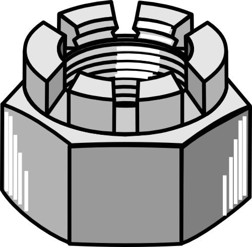 Hexagon castle nut - M16
