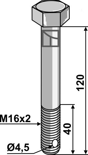 Hexagon bolt - M16