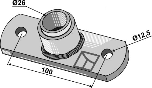 Bearing flange with bush inpressed - Ø26