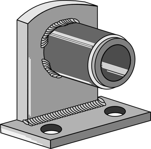 Bearing flange 90° with bush inpressed - Ø26