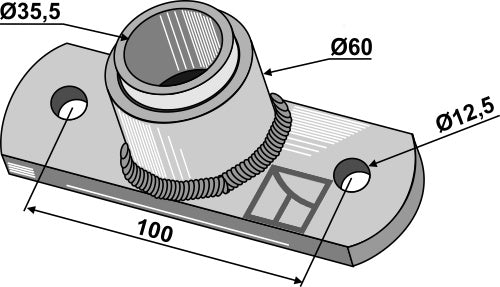 Bearing flange with bush inpressed - Ø35,5