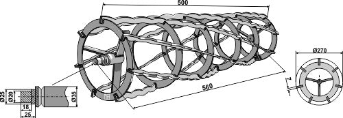 Cage roller plain bars - 560