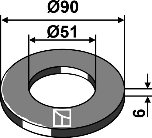 Calibration washer Ø90x6xØ51