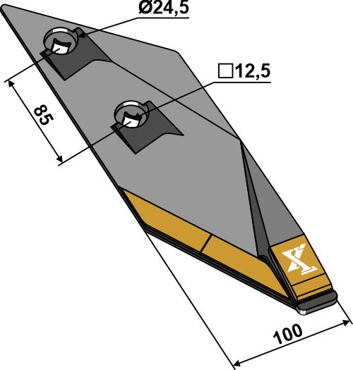 Ploughshare point B2SHR  - right - Hard metal