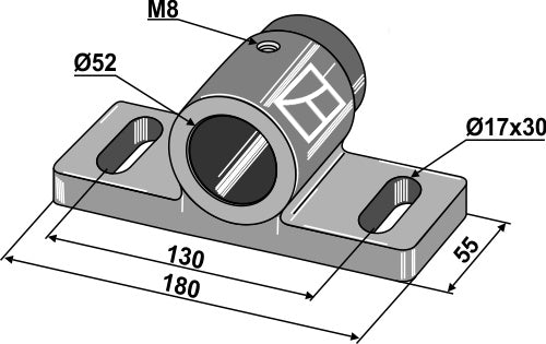 Plain bearing for assembling on round shaft Ø50mm