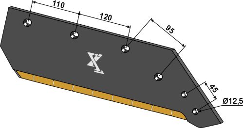 Reversible point share - 14'' - right - Hard metal
