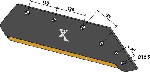 Reversible point share - 16'' - right - Hard metal