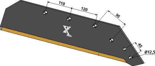 Reversible point share - 20'' - right - Hard metal