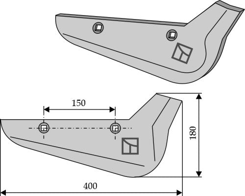Beet lifter share, right model