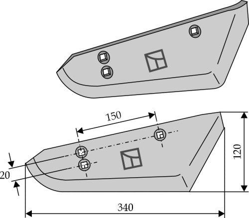 Beet lifter share, right model