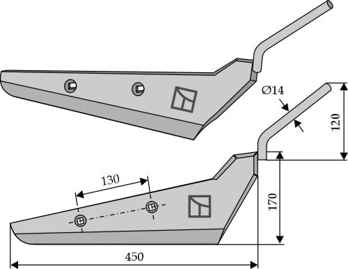 Beet lifter share, right model