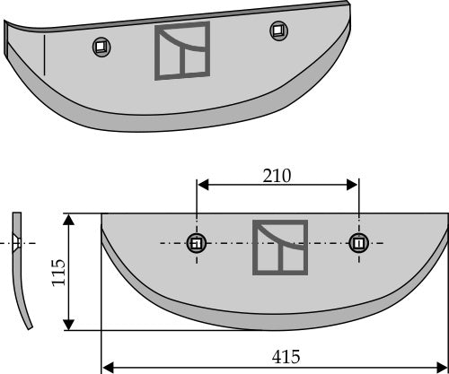 Beet lifter share, left model