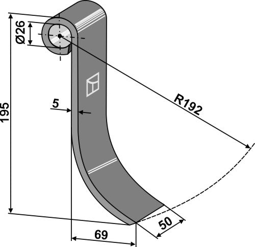 Flail 195x50mm