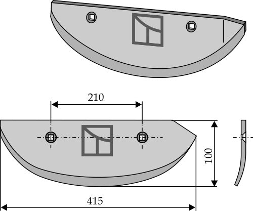 Beet lifter share, left model