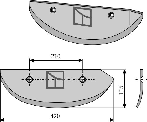 Beet lifter share, left model