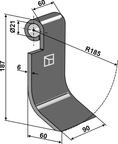 Flail 187x90mm, left