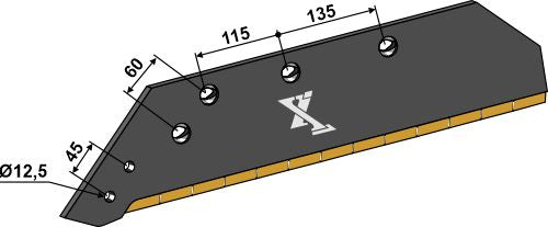 Reversible point share - 18'' - left - Hard metal
