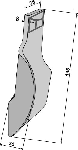 Welding point for plough share - left