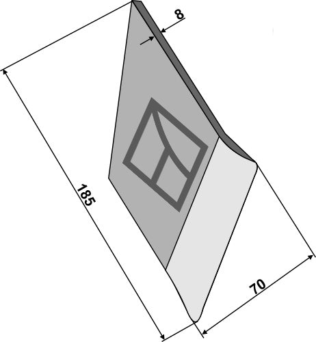 Welding point for plough share - left
