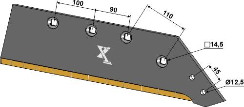 Reversible point share - 16'' - right - Hard metal