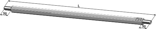 Square shaft 2470 - M27x2