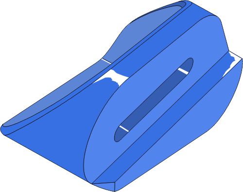 Cast heel UP-9 - right