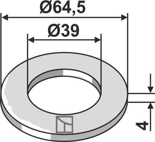 Washer Ø64,5x4xØ39 - DIN126