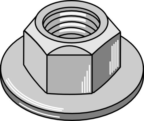 Prevailing torque type hexagon flange nut, all metal nut