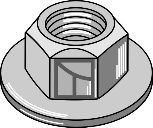 Prevailing torque type hexagon flange nut, all metal nut