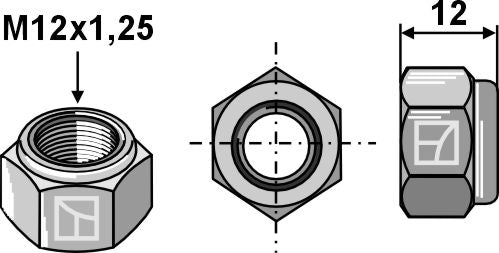 Self-locking hexagon nut - M12x1,25 - 8.8