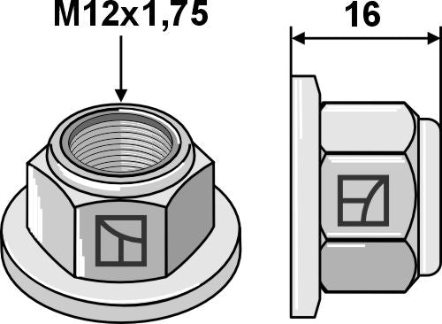Self-locking collar nut - Polystop - M12x1,75 - 8.8