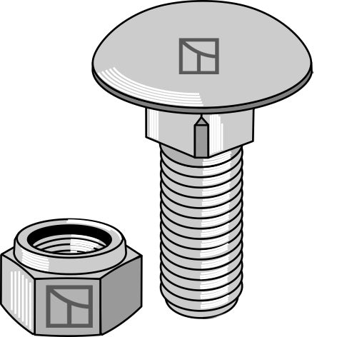 Saucer-head screw M12x1,75x30 with self-locking nut