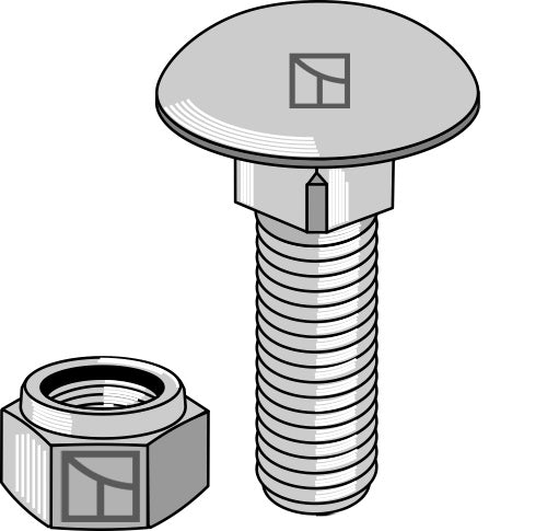 Saucer-head screw M12x1,75x35 with self-locking nuts
