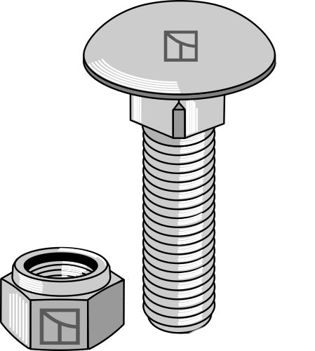 Saucer-head screw M12x1,75x40 with self-locking nuts