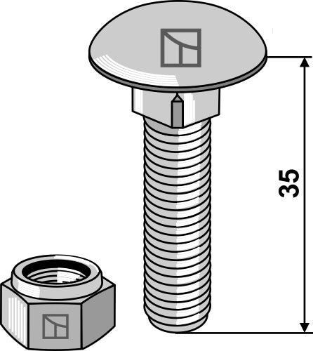 Saucer-head screw M10x1,5x35 with self-locking nuts