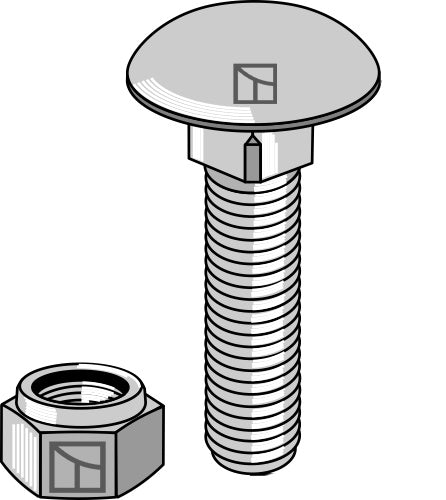 Saucer-head screw M10x1,5x35 with self-locking nuts