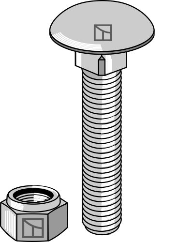 Saucer-head screw M10x1,5x45 with self-locking nuts
