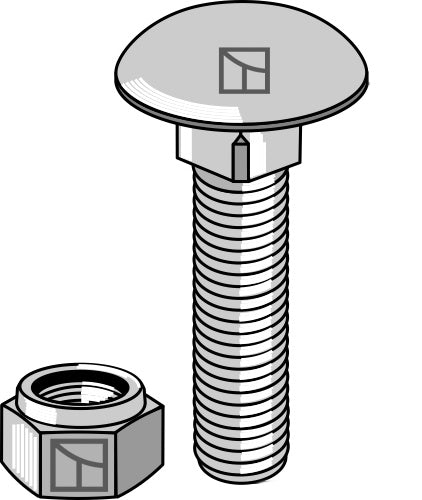 Saucer-head screw M8x1,25x30 with self-locking nuts