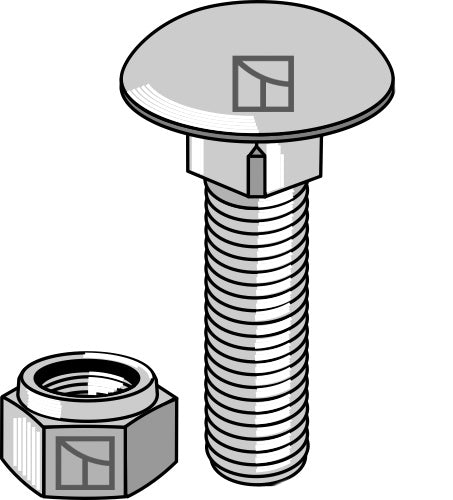 Saucer-head screw M8x1,25x25 with self-locking nuts