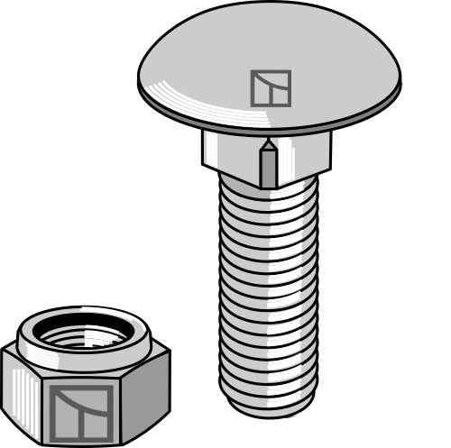Saucer-head screw M10x1,5x25 with self-locking nuts