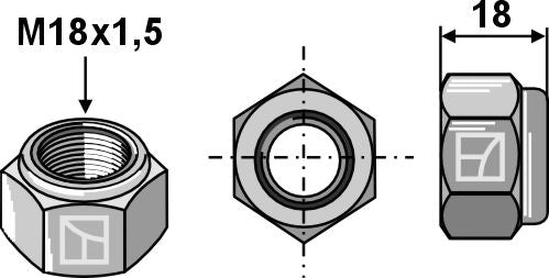 Self-locking hexagon nut - M18x1,5 - 10.9