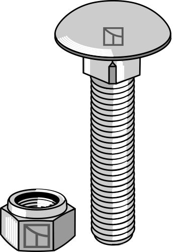 Saucer-head screw M8x1,25x35 with self-locking nuts