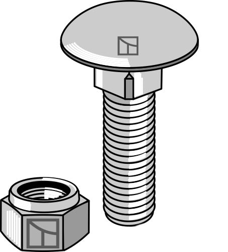 Saucer-head screw M8x1,25x20 with self-locking nuts