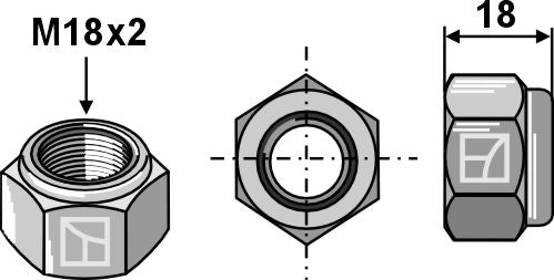 Self-locking hexagon nut - M18x2 - 10.9
