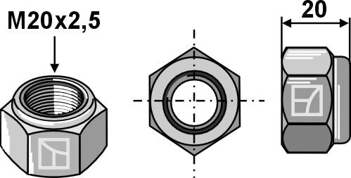 Self-locking hexagon nut - M20x2,5 - 10.9
