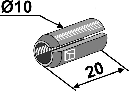 Clamping pin - Ø10x20 DIN1481