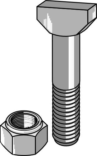 Hammer-head bolt 10x65 with self-locking nut 8.8