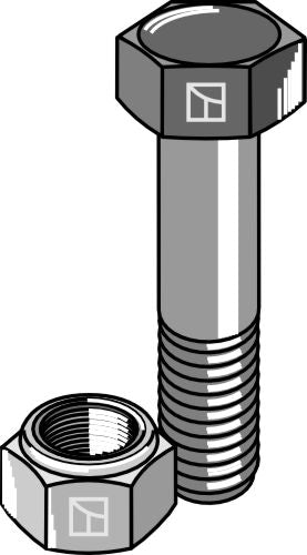 Hexagon bolt M12x1,25x35 with self-locking nut
