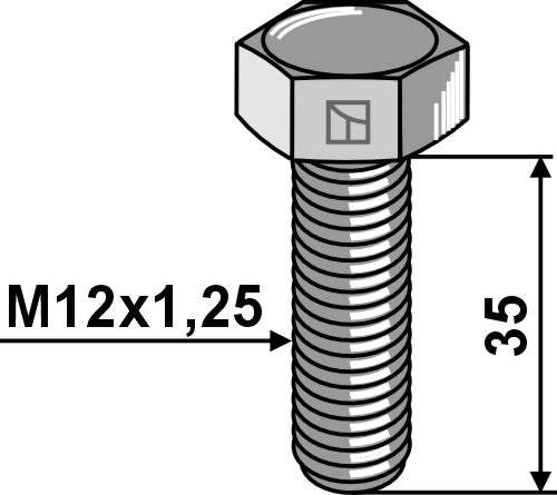 Hexagon bolt  M12x1,25X35 without nut