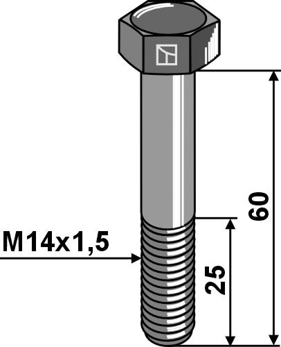 Hexagon bolt with metric fine thread - M14x1,5x60 - 12.9